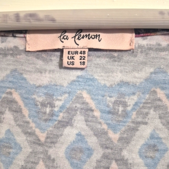 La Lemon Multicolor Geometric Dress Southwest Vibes Size 18 - Picture 3 of 6